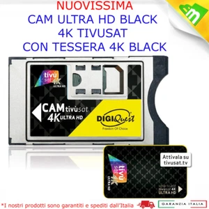 CAM TVSAT HD 4K BLACK MODULO SMARCAM TIVUSAT 4K HD TIVU'SAT CON TESSERA 4K BLACK - Foto 1 di 3