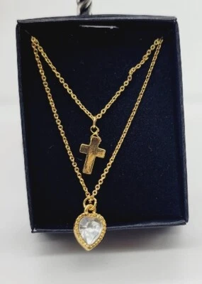 Collar Cruz Doble Hilo Avon Bionca Tono Dorado 20 in #77 Foto 1 de 4