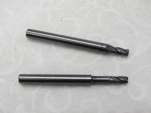 2Pcs ADVANCED TOOL 3/16" Shank Solid Carbide 4 Flute EndMill 2" Long Made in USA - Picture 1 of 5