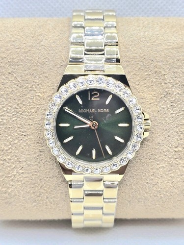 Orologio donna Michael Kors Mk7395 Lennox tono oro quadrante verde lunetta cristallo pavè