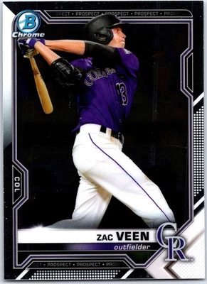 2021 Bowman #BCP-3 Zac Veen Chrome Prospects - Image 1 of 2