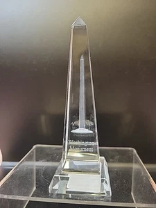 Washington DC 3D Laser geätzter Kristallglas Briefbeschwerer Washington Monument - Bild 1 von 6