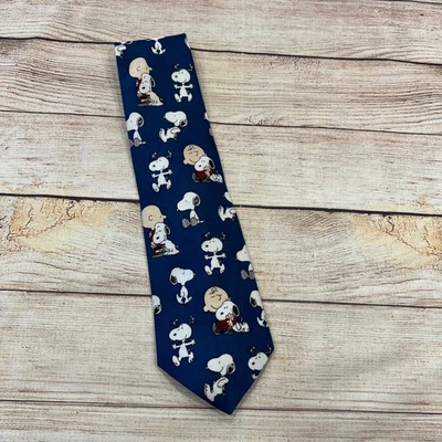 Corbata Peanuts Charlie Brown Snoopy Hombre Mejor Amigo Poliéster Azul Foto 1 de 4