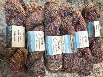 6 skeins weighing 50 grams each of single ply 75% merino and 25% silk. - Image 1 of 2
