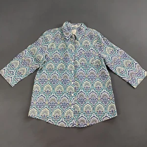 Chico's bügelfreies LEINEN Jakobsmuscheln kurzes Body Shirt Damengröße 1 mühelos NEU $ 99 - Bild 1 von 14