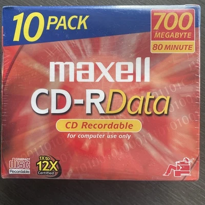 MAXELL CD-R DATA 700 MEGABYTES 80 MINUTE 10 PACK - Image 1 of 4