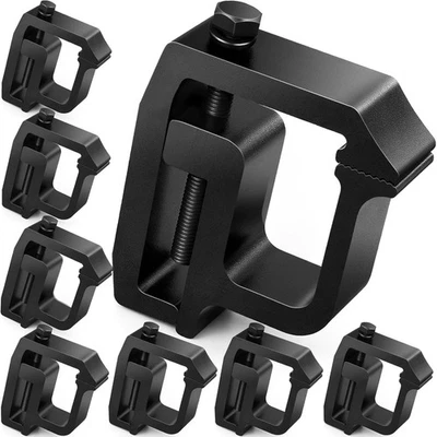 8 Pack Truck Cap Topper Camper Shell Mounting Clamps Heavy Duty Aluminum Black - Image 1 of 4