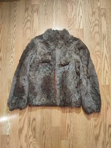 Vintage Dino Ricco Women's Natural Rabbit Fur Coat Medium Zip Up - Picture 1 of 7