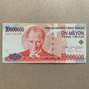 Turkey 10 Million Lira Banknote Turkish Currency Mustafa Kemal Ataturk Piri Reis - Picture 1 of 5
