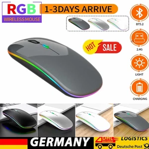 BT5.2 PC Maus Kabellos USB Wireless Mouse Gaming Computer Notebook Leise 2.4G - Bild 1 von 16