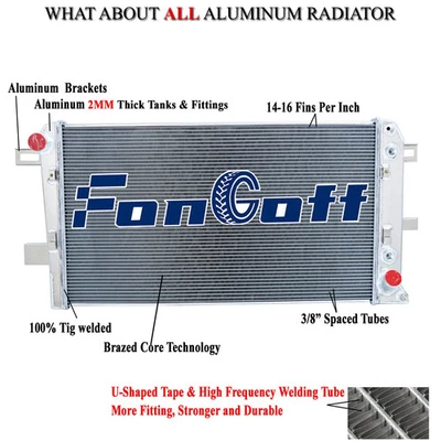 For 2001-2005 Chevrolet Silverado 2500 3500 Duramax 6.6L Aluminum 3 Row Radiator - Image 1 of 4