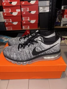 Nike Flyknit Air Max Oreo White Black Grey (620469-105) size 10 - Picture 1 of 13