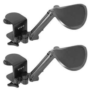 VIVO Black Universal Clamp-on Adjustable Ergonomic Arm & Wrist Rest Pad - 2 Pack - Picture 1 of 8