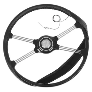 Leather Steering Wheel Cover Black 16.5" - 17.5" x 2.5" by Wheelskins 222-315 - Picture 1 of 1