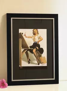 Framed Gil Elvgren Wall Art Print 60's American Pin-Up Girls 37x49cm Home Decor - Picture 1 of 12