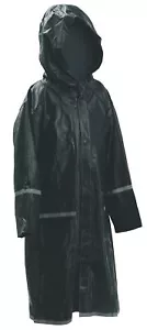 Black Kids Water Proof Rain Coat with Reflector - Juniors Premium Rain Jacket - Picture 1 of 1