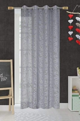 Cortina Transparente Red Poliéster, Estrella Gris, 7x4 Pies (Pack de 2 Piezas) Foto 1 de 4