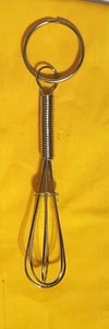 Mini Cooking Whisk Kitchen Metal Keychain Key Ring 4.5" Long - Picture 1 of 1