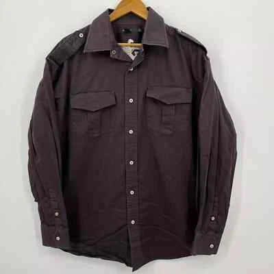 Sean John Long Sleeve Button Shirt Men's Size XL Brown Vtg Y2K Embroidered Logo - Image 1 of 4