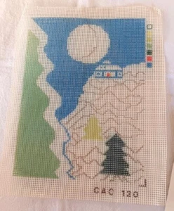 Chris Adams Crafts Needlepoint Kit House Snow CAO 120 Vtg 1980 - Picture 1 of 3