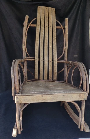 Antique Adirondack Twig Childs Rocking Chair 30" Cover