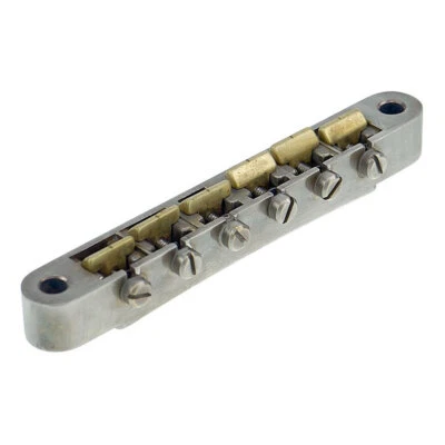 Faber ABRH-59 Vintage ABR-1 Tune-o-matic Bridge (Aged/Relic Nickel, Plain Brass…