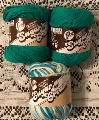 3 madejas NUEVAS 100% algodón - Lily Sugar & Cream Mod verde (2) Mod Ombre (1) Foto 1 de 4