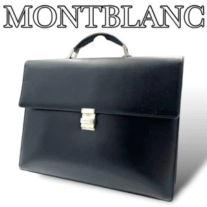 Montblanc Bolso de Negocios Maletín Cuero Negro Talla A4 Usado Hombre - Imagen 1 de 10