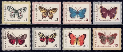 Bulgaria SC# 1238-1245 1962 - Mariposas - Usado Foto 1 de 2