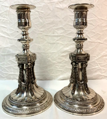Pair of Early 19th Century English Georgian Silver Plated Candlesticks - Image 1 of 4