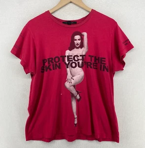 MARC JACOBS Shirt Womens M PROTECT YOUR SKIN YOU'RE IN NYU Skin Cancer Red USA - Picture 1 of 17
