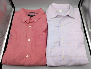 Banana Republic Shirts Mens XL Button Down Long Sleeve Plaid Untucked *Lot of 2* - Picture 1 of 14
