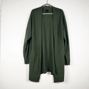 NEW RTA 100% Cashmere Knit Stretch Open Front Long Sleeve Cardigan Sweater Green - Picture 1 of 4