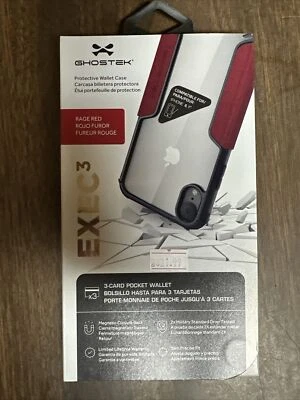 GHOSTEK Rage Red EXEC 3 Militar 2x Funda Cartera Protectora contra Caídas iPhone 6.1 Nueva Foto 1 de 4