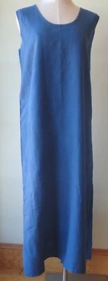 Maxi VESTIDO DE LINO FLAX Designs M&L nuevo con etiquetas azul delft Foto 1 de 4