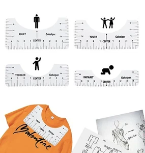 T-Shirt Ausrichtungslineal Werkzeug - T-Shirt Linealführung - T-Shirt Lineal (4 Stück) - Bild 1 von 6