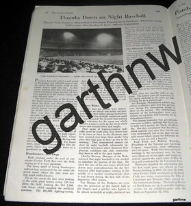 MAJOR LEAGUE BASEBALL 1935 1st NIGHT GAME REPORT + OAKMONT US OPEN & JESSE OWENS - Picture 1 of 3