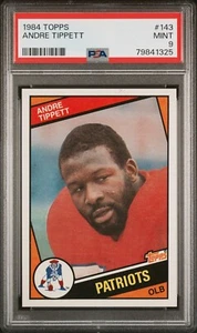 1984 TOPPS #143 ANDRE TIPPETT PSA 9 MINT ROOKIE RC HOF NEW ENGLAND PATRIOTS - Picture 1 of 2