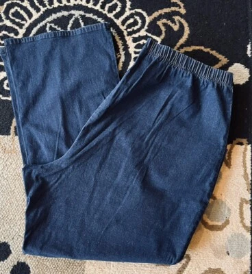 Jeans jeans feminino 24/7 plus 4X azul elástico cintura malha elástica 28W - Imagem 1 de 4