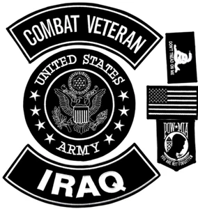 US ARMY SEAL COMBAT VETERAN IRAQ MILITARY MOTORCYCLE VEST LOT OF 6 PATCHES - Picture 1 of 1