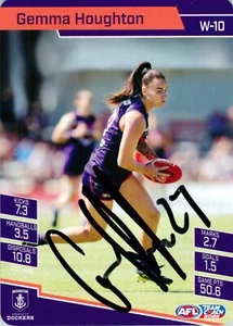 Signed 2022 Fremantle Dockers AFLW TeamCoach Card - Gemma Houghton - Foto 1 di 3