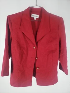 Danny & Nicole Ruby Red Jacket Blazer Size 14 Luxury Executive Office Wear - Picture 1 of 7