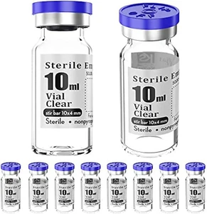 Ks-Tek Sterile Empty Vials with Self Healing Injection Port,With Flip off Alumin - Picture 1 of 12
