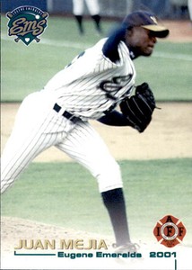 2001 Eugene Emeralds Grandstand #22 Juan Mejia Dominican Republic Baseball Card