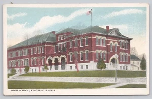 Kingman, Kansas (KS) Postcard: High School, circa 1925 - Picture 1 of 2
