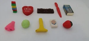 #4 Joblot of 10 Vintage 80's School Erasers unused *Various advertisements types - Picture 1 of 9