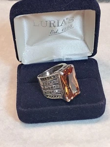 Anello donna sterling 925 topazio citrino misura 7,5 - Foto 1 di 4