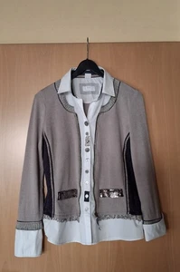 Just White Bluse festlich Gr. 38 mehrfarbig Pailletten Glitzer Knopfleiste  - Bild 1 von 14