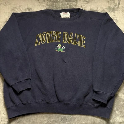 Sudadera Irlandesa Luchadora Notre Dame De Colección Para Hombres 2XL Azul Fútbol Algodón Años 90 Foto 1 de 4