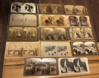13 стереографических карт 1800-е начало 1900-х охота Нью-Йорк Дания Рузвельт Париж - Изображение 1 из 4